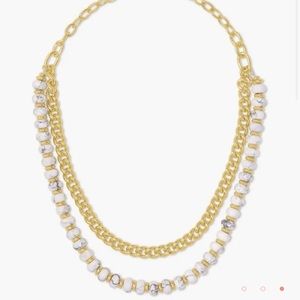 Kendra Scott Rebecca Gold Multi Strand Necklace in White Howlite
